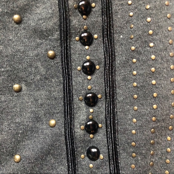 Nanette Lepore gray studded mini skirt size 0 - Picture 2 of 4